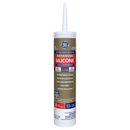 Silicone Ii GE Advanced Clear Silicone 2 Kitchen and Bath Caulk Sealant 10.1 oz GE5040